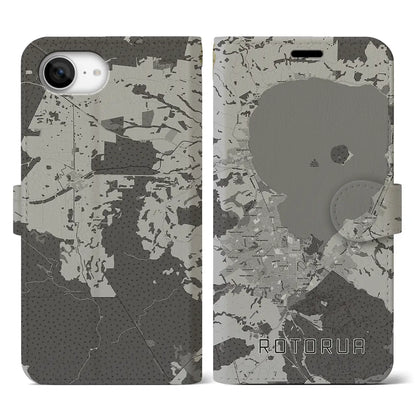 【ロトルア（ニュージーランド）】地図柄iPhoneケース（手帳タイプ）