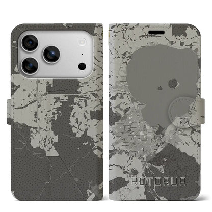 【ロトルア（ニュージーランド）】地図柄iPhoneケース（手帳タイプ）