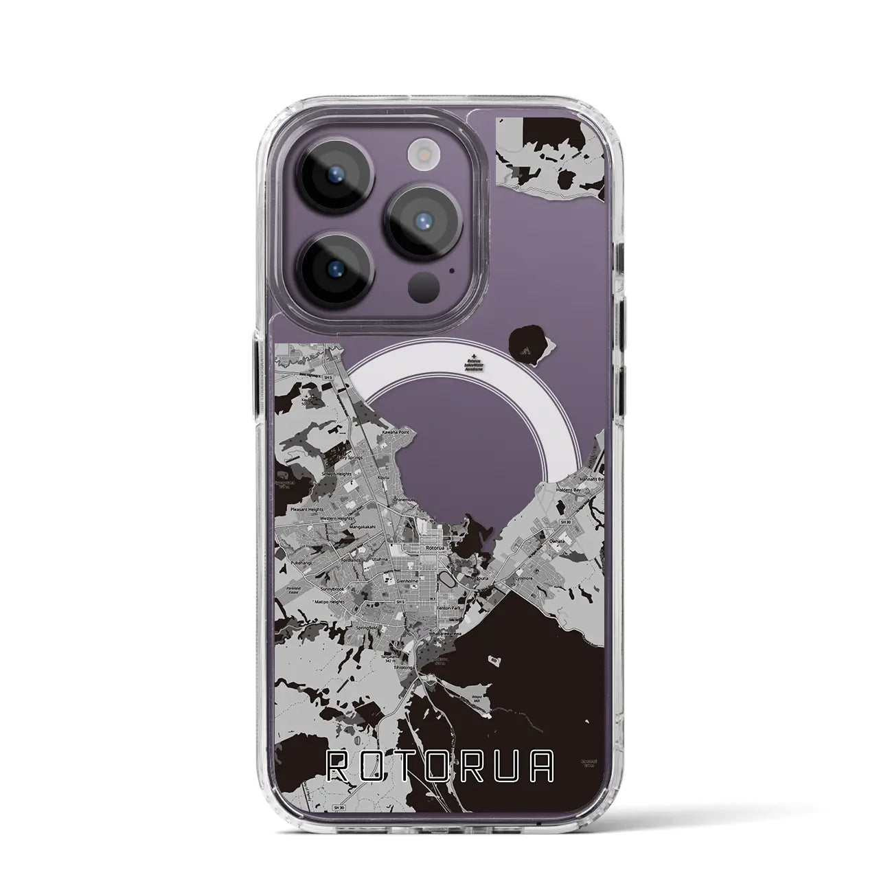 【ロトルア（ニュージーランド）】地図柄iPhoneケース（MagSafeタイプ）