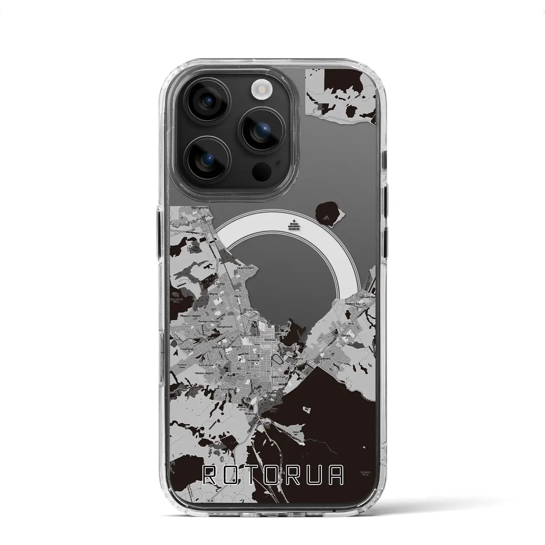 【ロトルア（ニュージーランド）】地図柄iPhoneケース（MagSafeタイプ）
