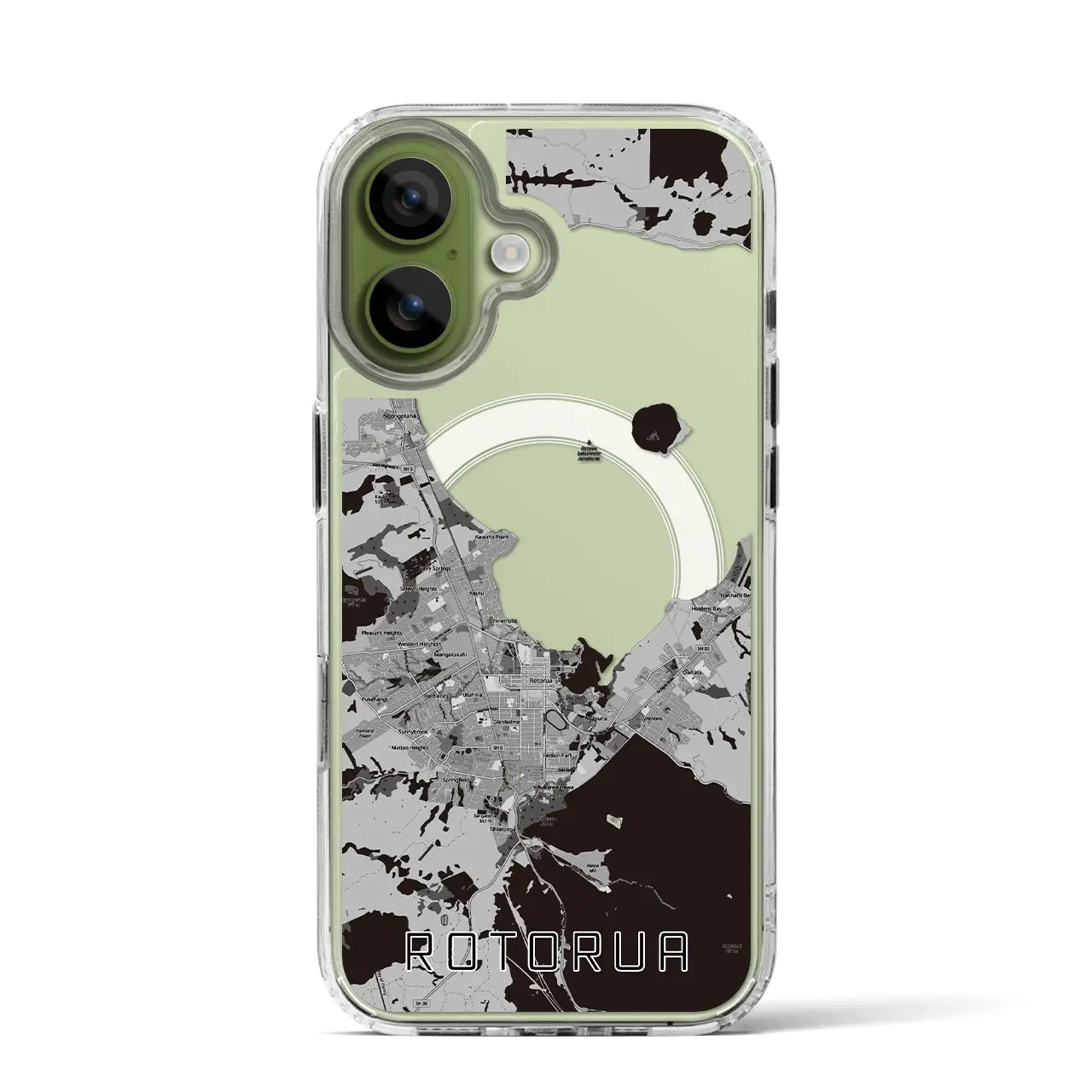 【ロトルア（ニュージーランド）】地図柄iPhoneケース（MagSafeタイプ）