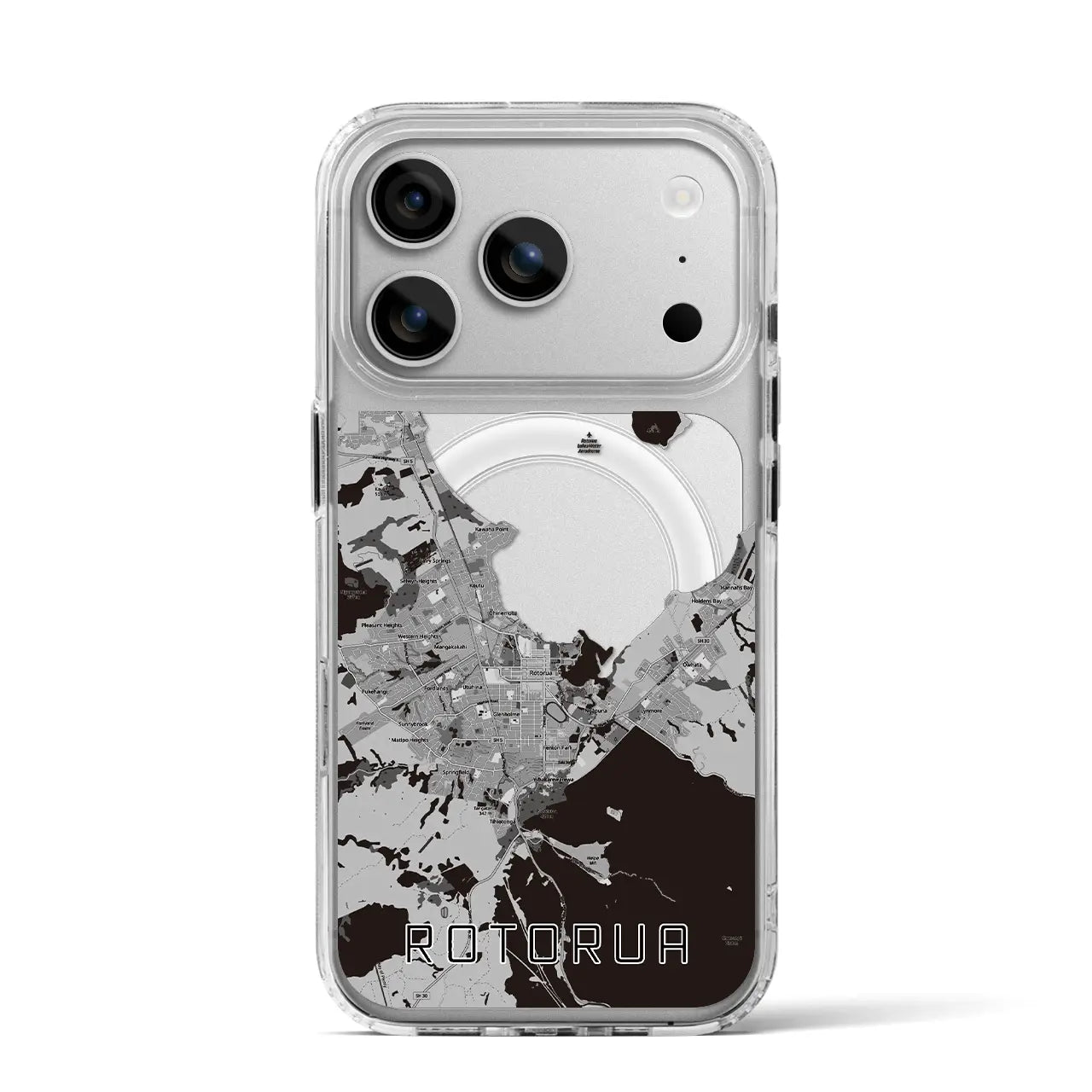 【ロトルア（ニュージーランド）】地図柄iPhoneケース（MagSafeタイプ）