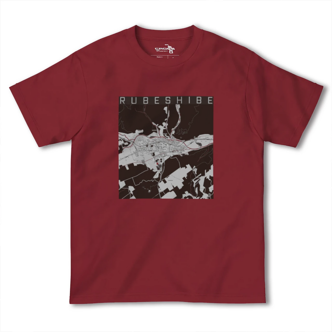 【留辺蘂(北海道)】地図柄ヘビーウェイトTシャツ