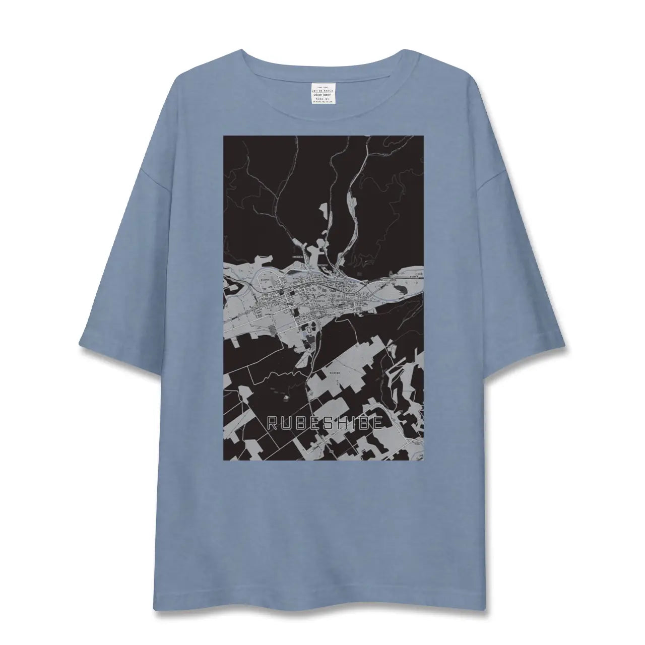 【留辺蘂（北海道）】地図柄ビッグシルエットTシャツ