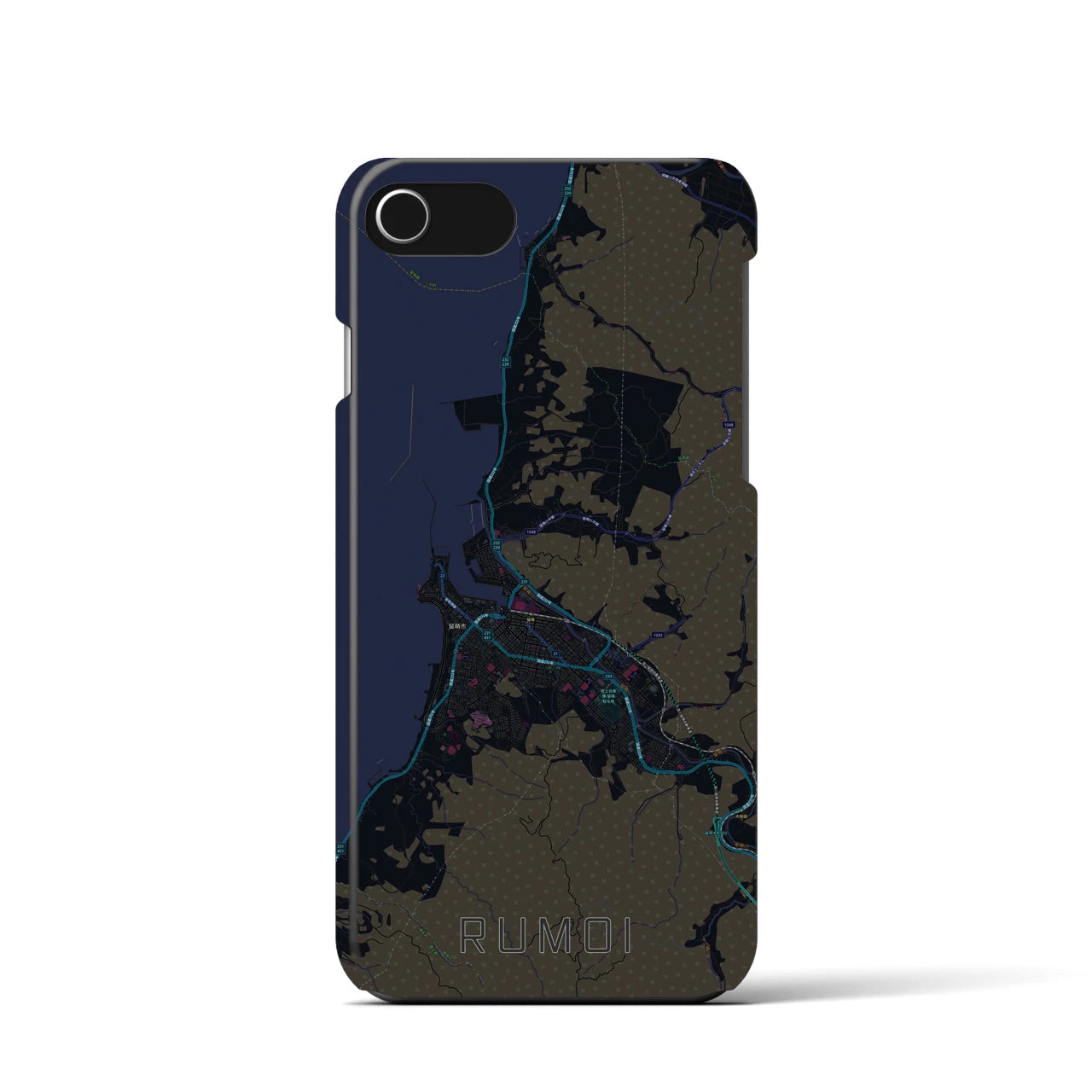 【留萌（北海道）】地図柄iPhoneケース（バックカバータイプ）