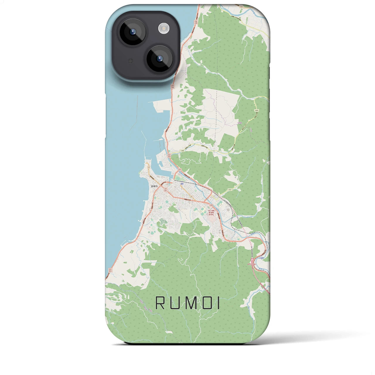 【留萌（北海道）】地図柄iPhoneケース（バックカバータイプ）