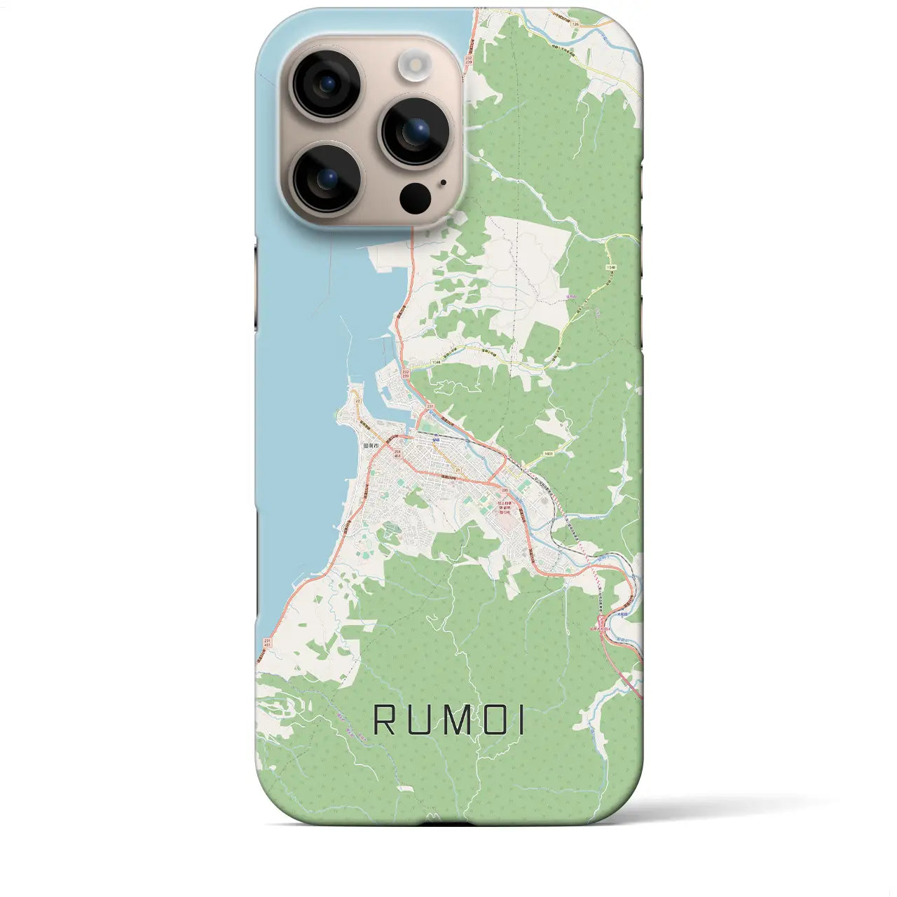 【留萌（北海道）】地図柄iPhoneケース（バックカバータイプ）