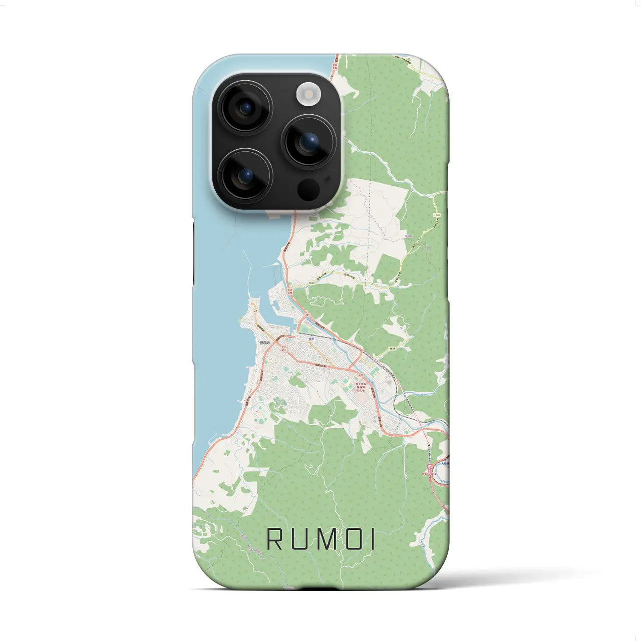 【留萌（北海道）】地図柄iPhoneケース（バックカバータイプ）