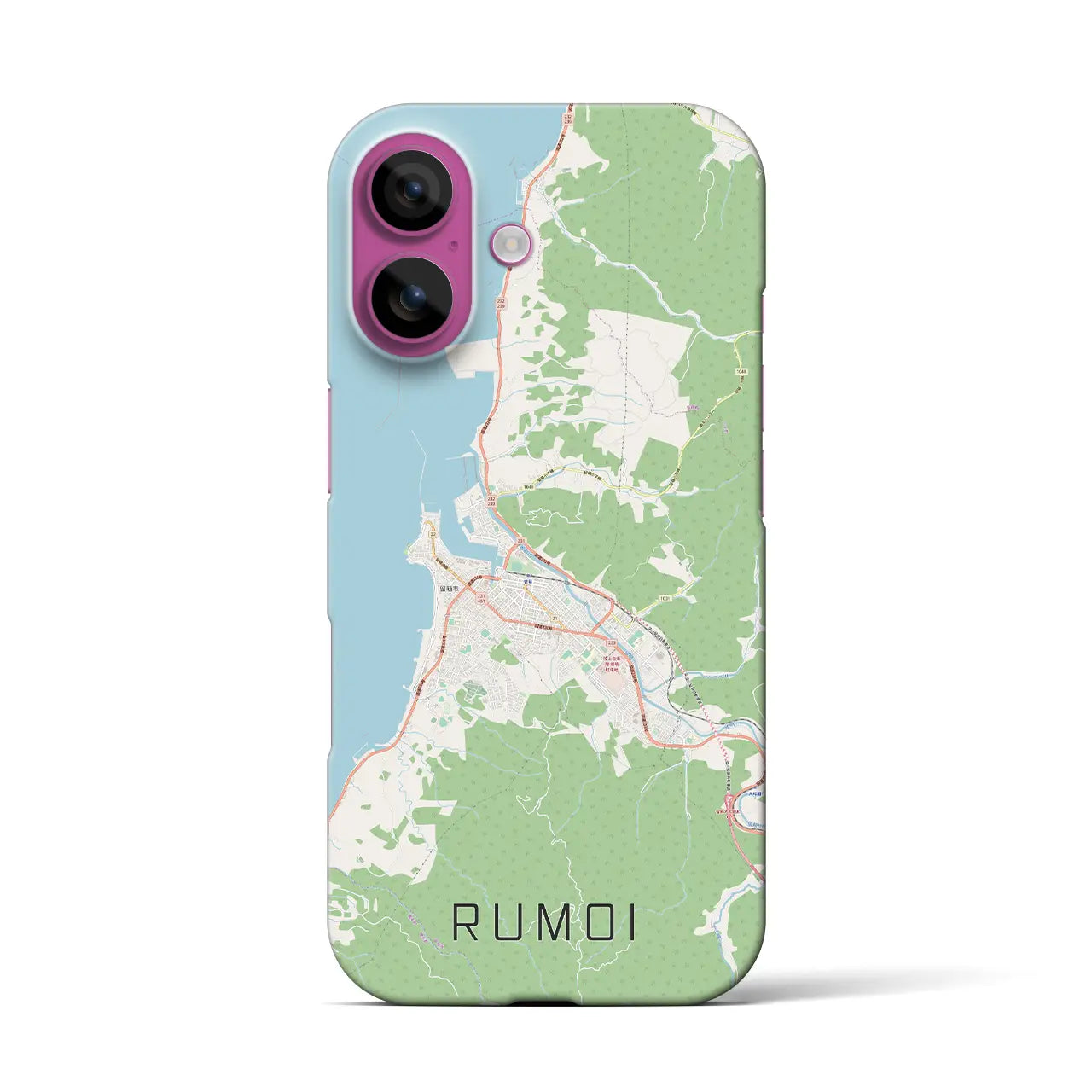【留萌（北海道）】地図柄iPhoneケース（バックカバータイプ）