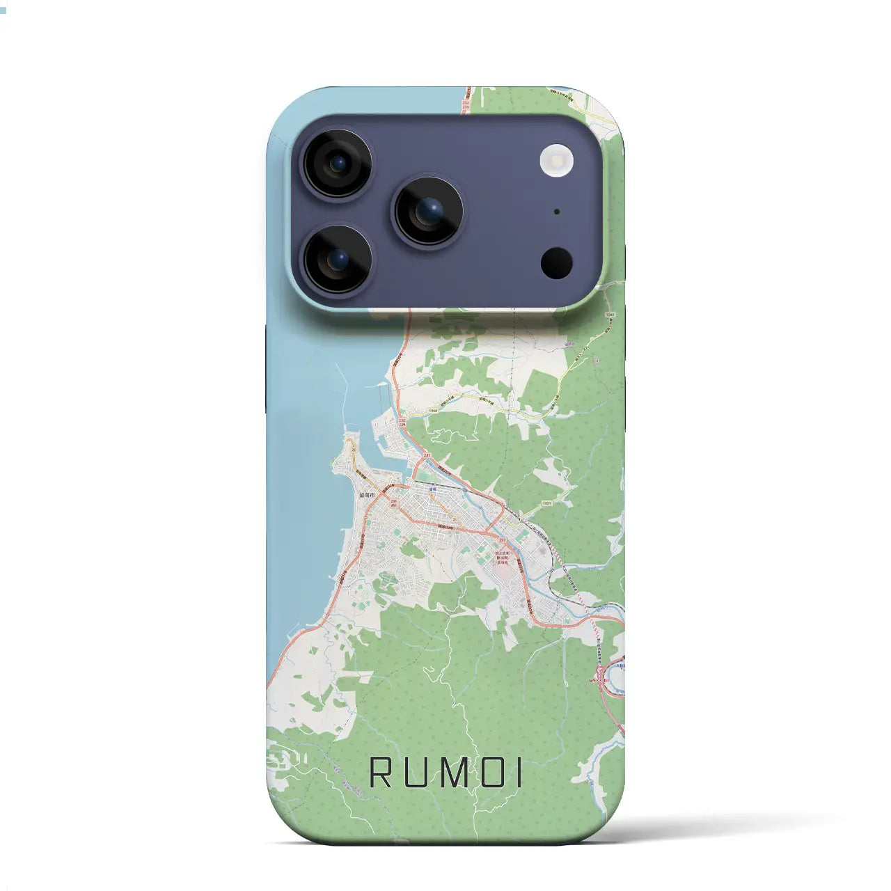 【留萌（北海道）】地図柄iPhoneケース（バックカバータイプ）ブラック・iPhone 17 Pro Max 用