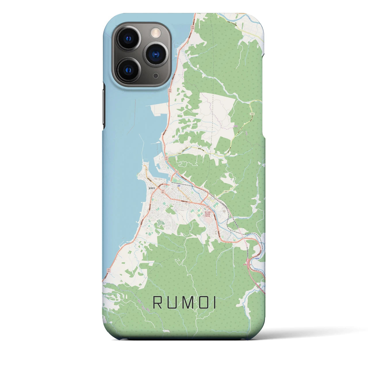 【留萌（北海道）】地図柄iPhoneケース（バックカバータイプ）