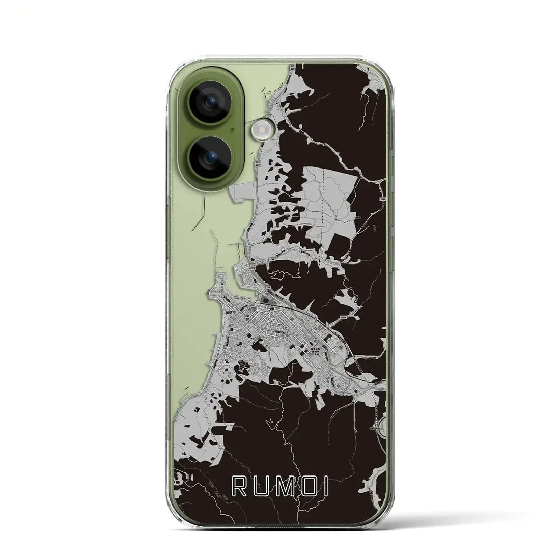 【留萌（北海道）】地図柄iPhoneケース（クリアタイプ）モノトーン・iPhone 17 Pro Max 用