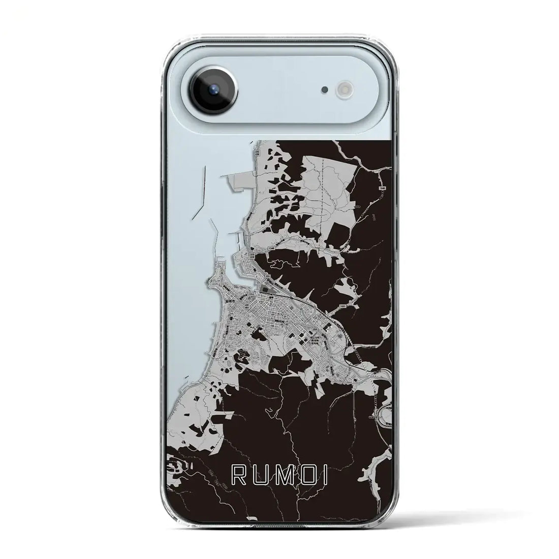 【留萌（北海道）】地図柄iPhoneケース（クリアタイプ）モノトーン・iPhone 17 Pro Max 用