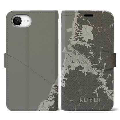 【留萌（北海道）】地図柄iPhoneケース（手帳タイプ）