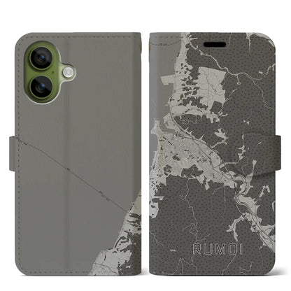 【留萌（北海道）】地図柄iPhoneケース（手帳タイプ）