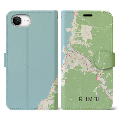 【留萌（北海道）】地図柄iPhoneケース（手帳タイプ）