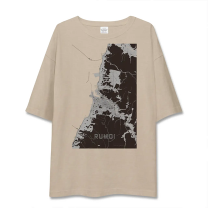 【留萌（北海道）】地図柄ビッグシルエットTシャツ