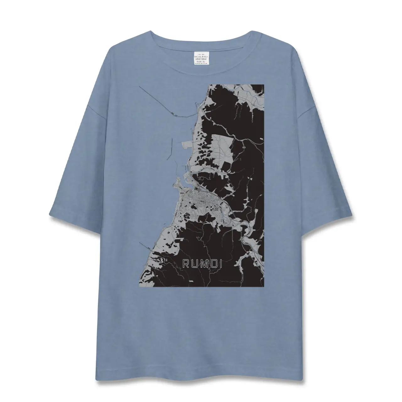 【留萌（北海道）】地図柄ビッグシルエットTシャツ