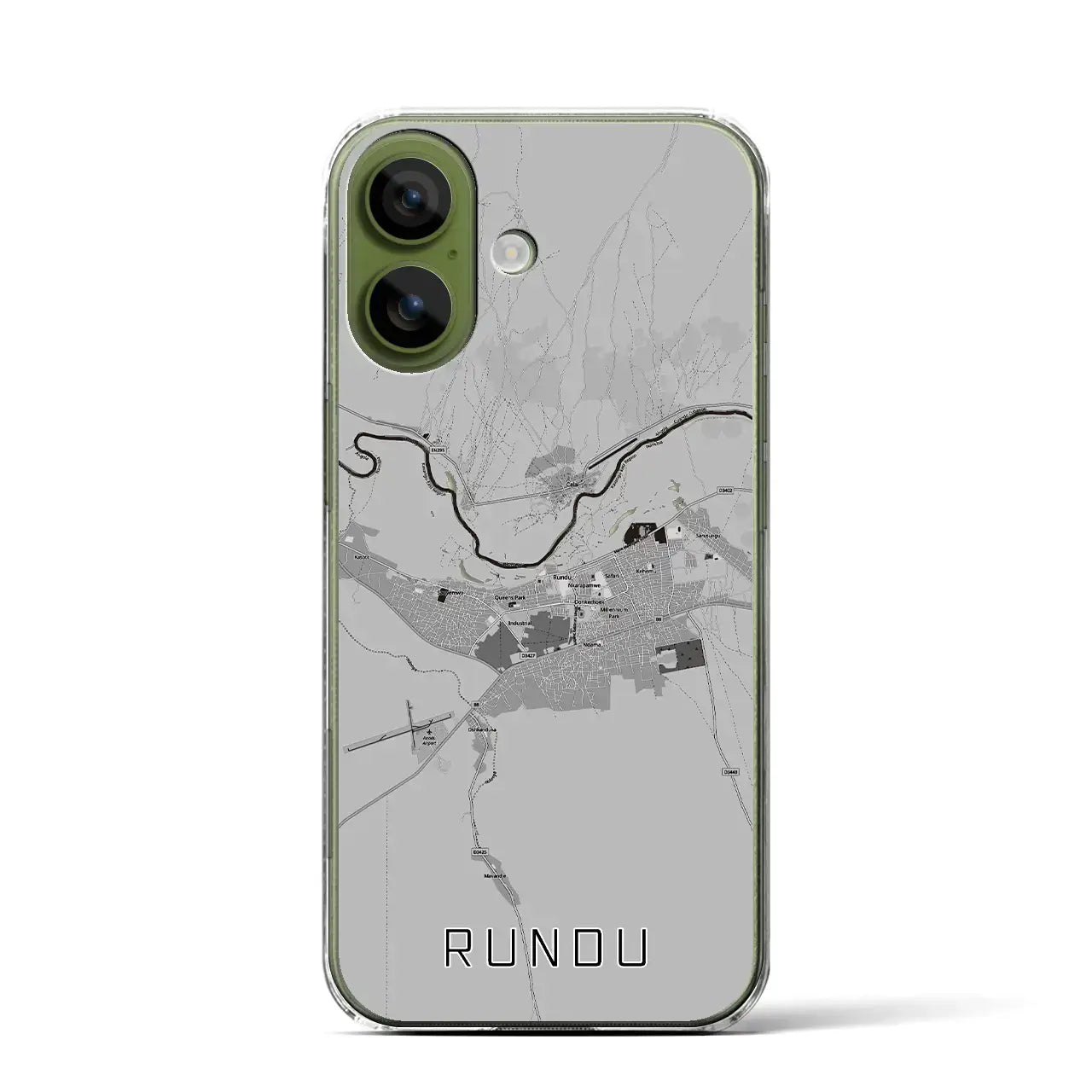 【ルンドゥ（ナミビア）】地図柄iPhoneケース（クリアタイプ）