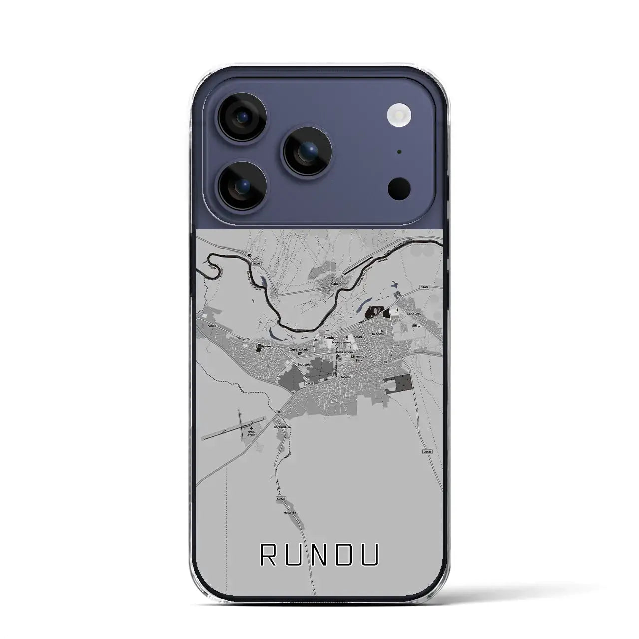 【ルンドゥ（ナミビア）】地図柄iPhoneケース（クリアタイプ）