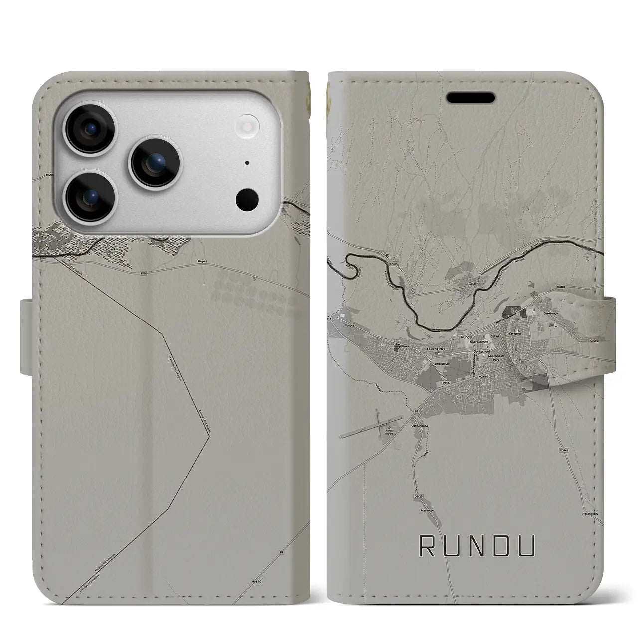 【ルンドゥ（ナミビア）】地図柄iPhoneケース（手帳タイプ）