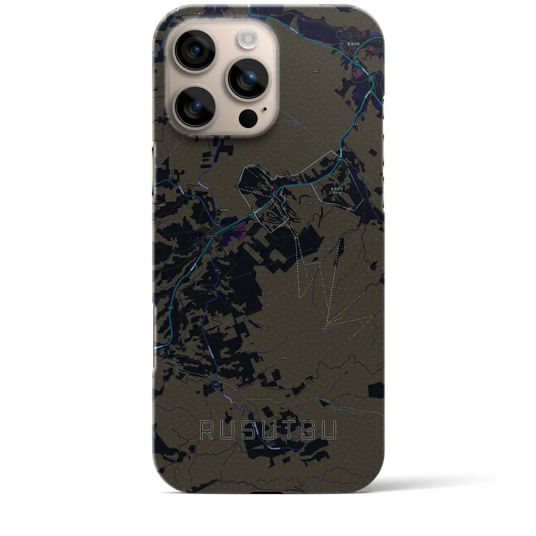 【留寿都(北海道)】地図柄iPhoneケース(バックカバータイプ)