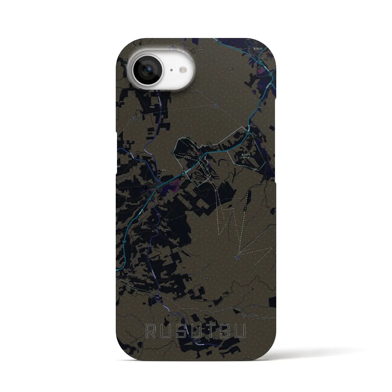 【留寿都（北海道）】地図柄iPhoneケース（バックカバータイプ）