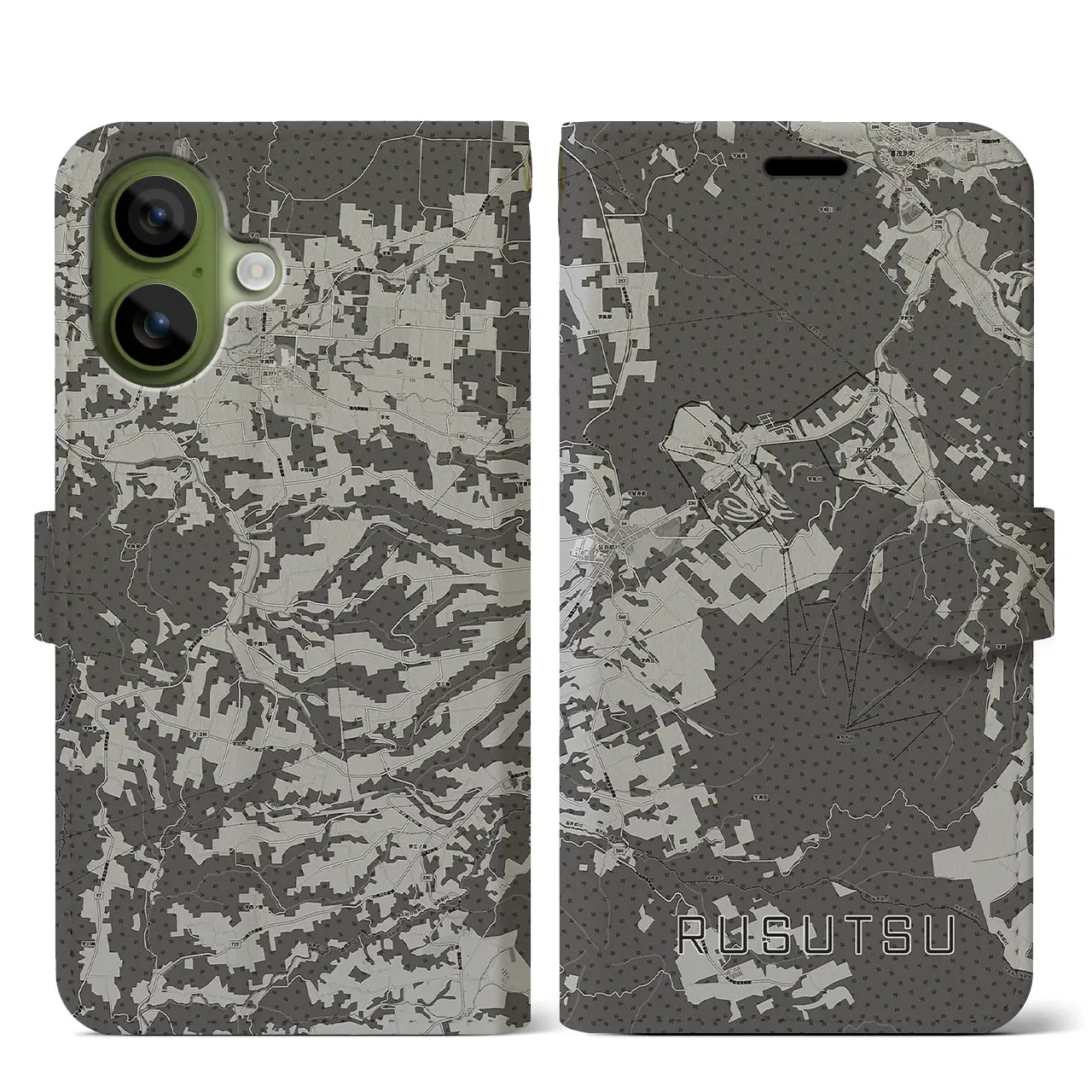 【留寿都（北海道）】地図柄iPhoneケース（手帳タイプ）