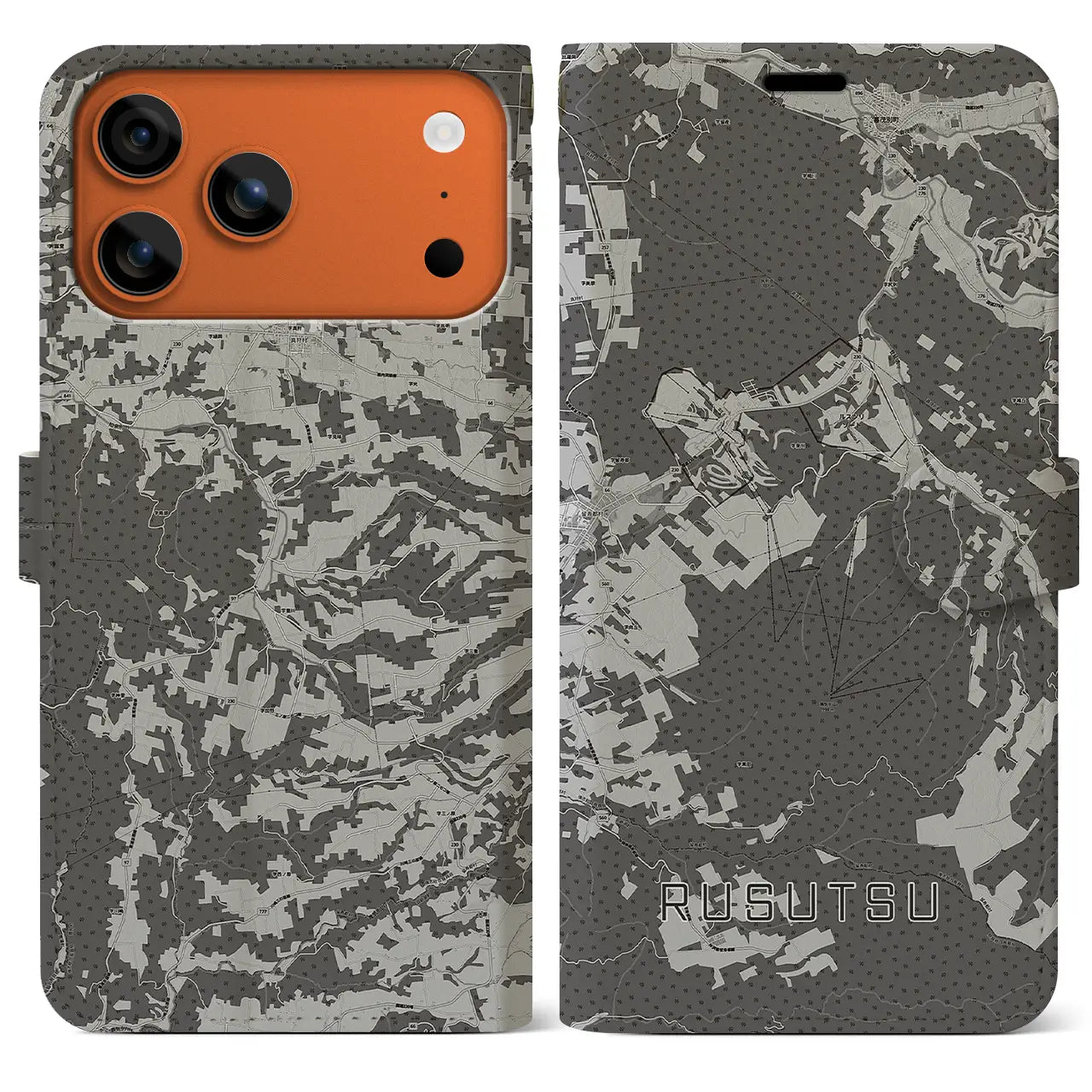 【留寿都（北海道）】地図柄iPhoneケース（手帳タイプ）