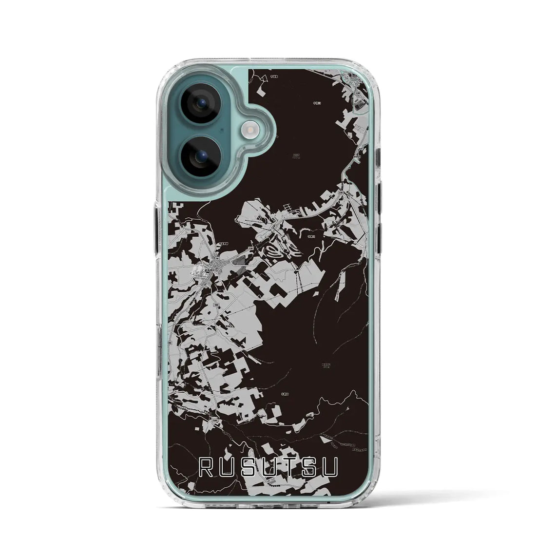 【留寿都（北海道）】地図柄iPhoneケース（MagSafeタイプ）モノトーン・iPhone 16 Pro 用