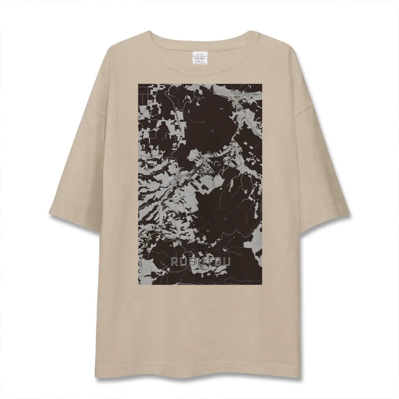 【留寿都（北海道）】地図柄ビッグシルエットTシャツ
