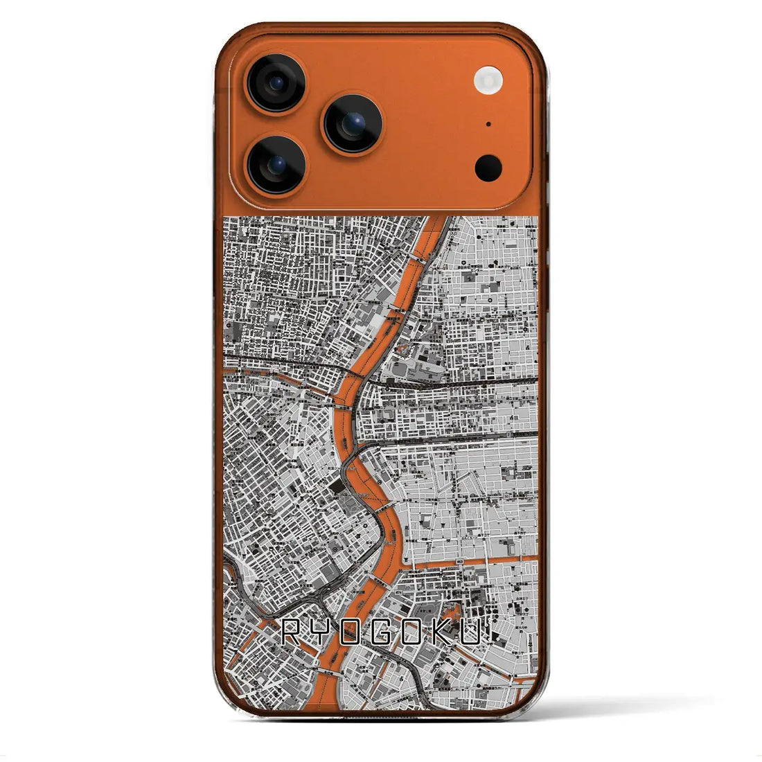 【両国（東京都）】地図柄iPhoneケース（クリアタイプ）モノトーン・iPhone 17 Pro Max 用