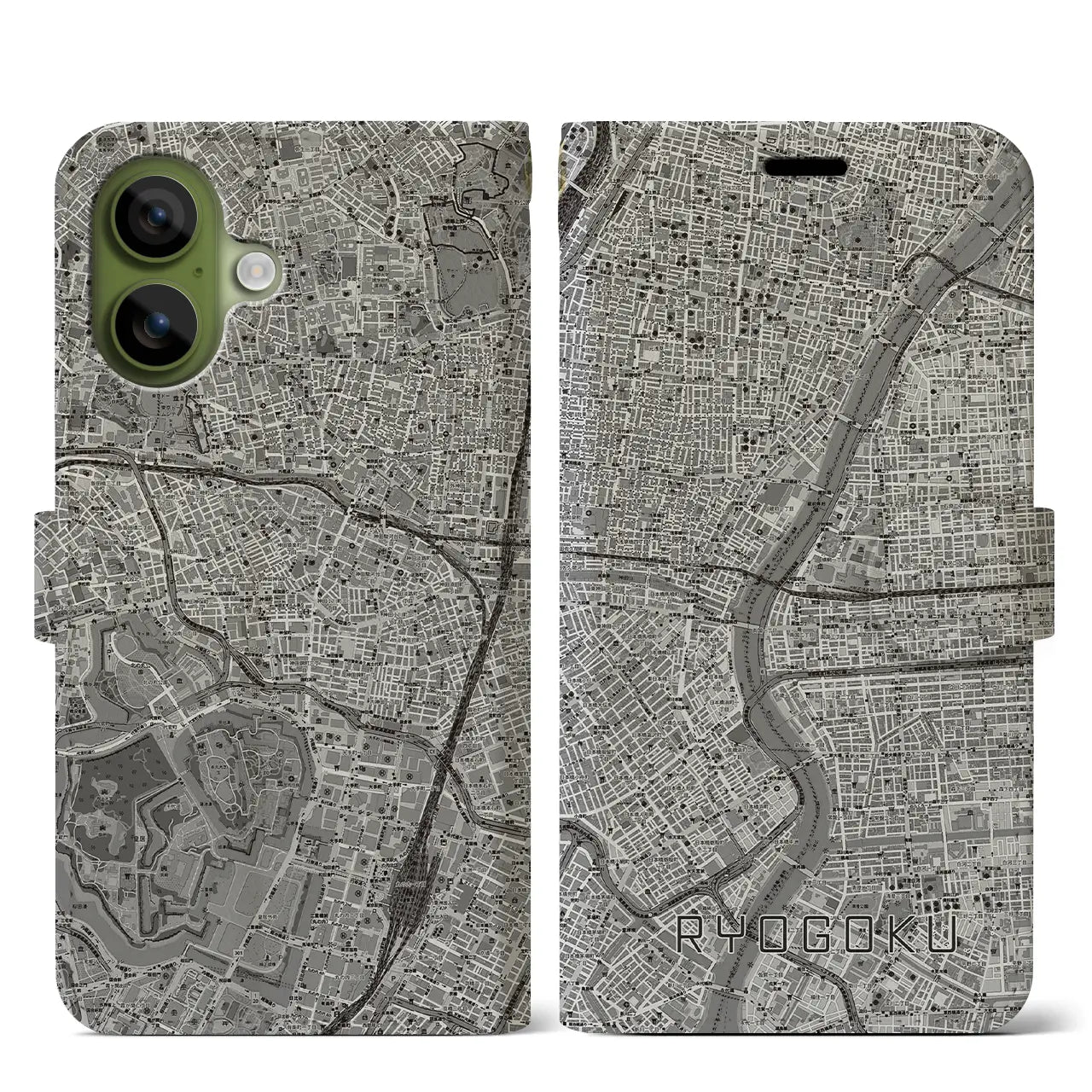 【両国（東京都）】地図柄iPhoneケース（手帳タイプ）