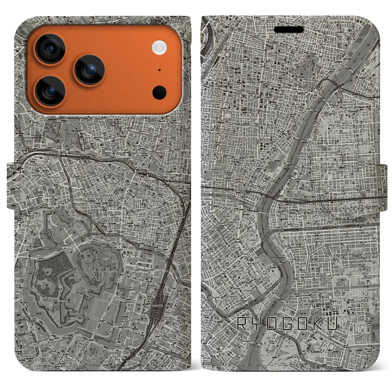 【両国（東京都）】地図柄iPhoneケース（手帳タイプ）