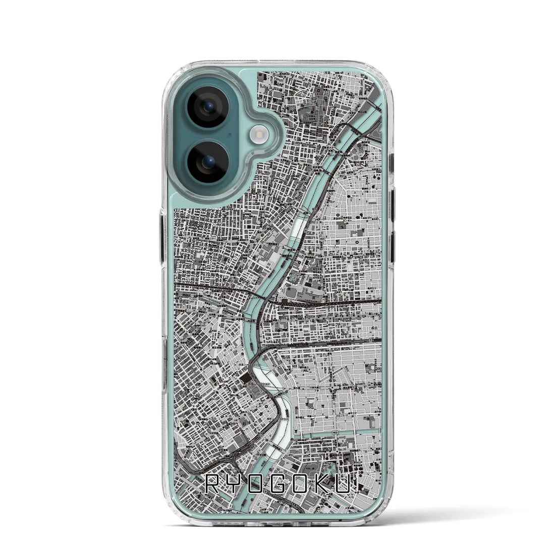 【両国（東京都）】地図柄iPhoneケース（MagSafeタイプ）モノトーン・iPhone 16 Pro 用