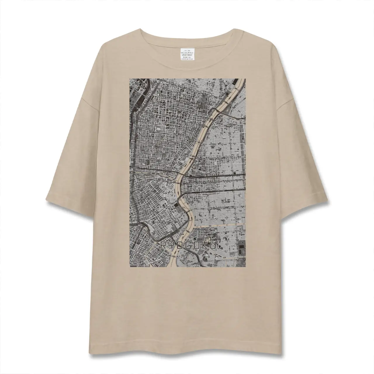 【両国（東京都）】地図柄ビッグシルエットTシャツ