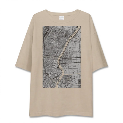 【両国（東京都）】地図柄ビッグシルエットTシャツ