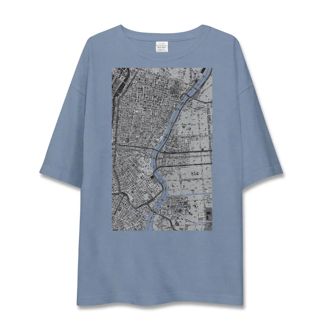 【両国（東京都）】地図柄ビッグシルエットTシャツ