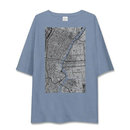 【両国（東京都）】地図柄ビッグシルエットTシャツ