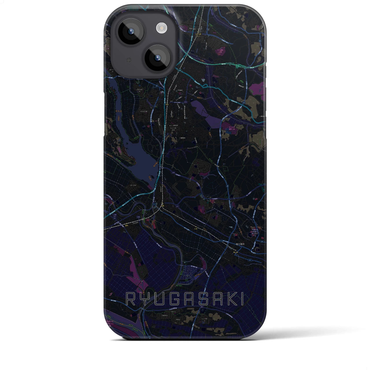 【龍ケ崎（茨城県）】地図柄iPhoneケース（バックカバータイプ）