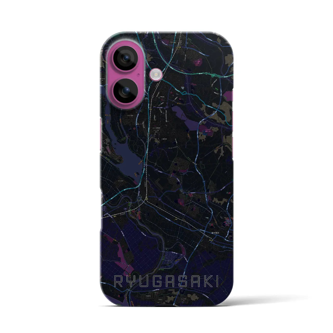 【龍ケ崎（茨城県）】地図柄iPhoneケース（バックカバータイプ）