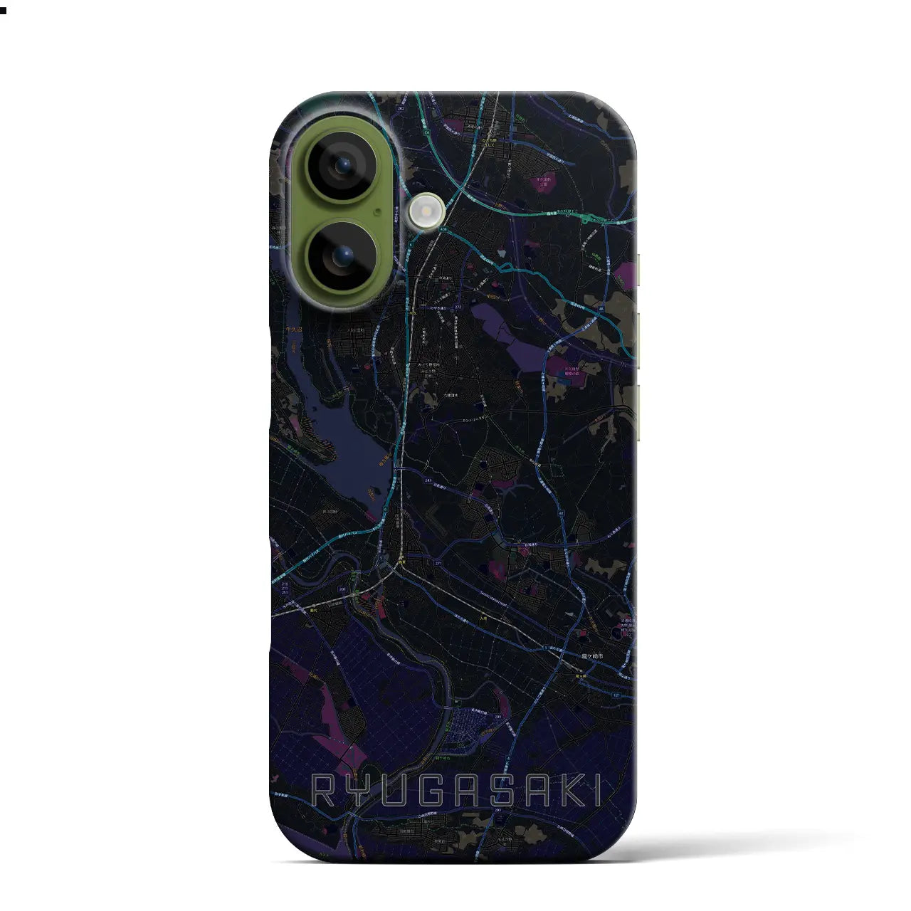 【龍ケ崎（茨城県）】地図柄iPhoneケース（バックカバータイプ）