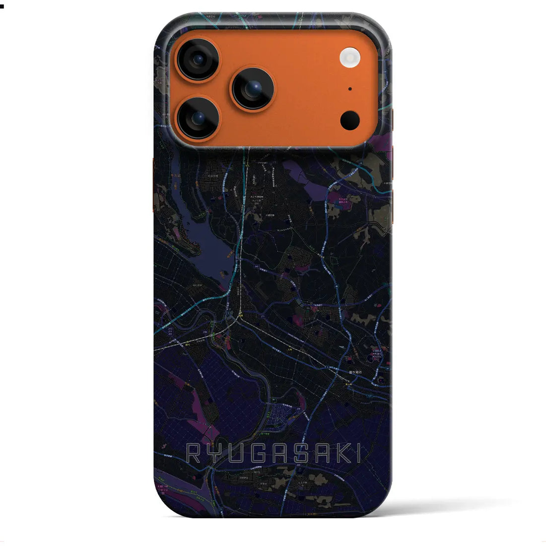 【龍ケ崎（茨城県）】地図柄iPhoneケース（バックカバータイプ）
