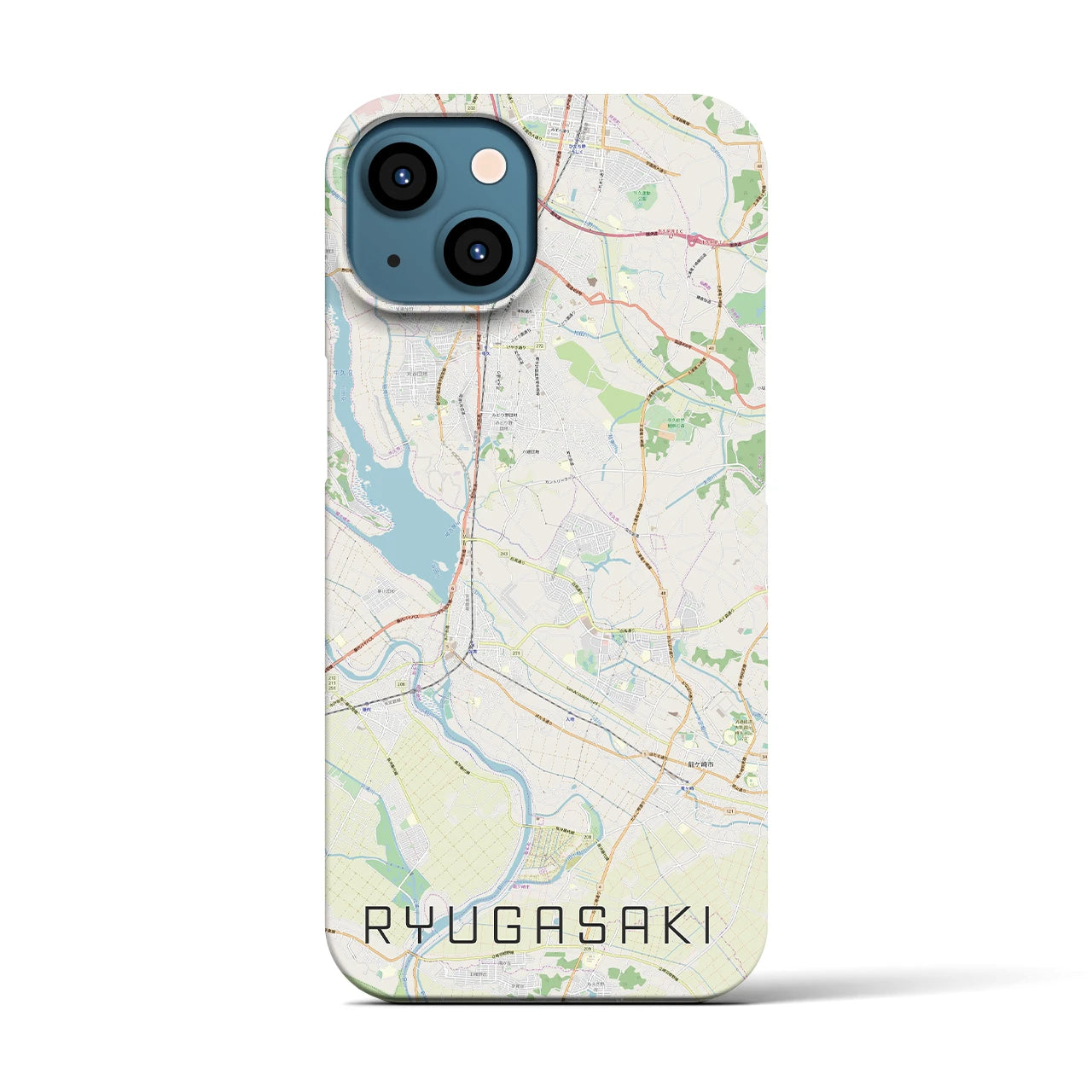 【龍ケ崎（茨城県）】地図柄iPhoneケース（バックカバータイプ）