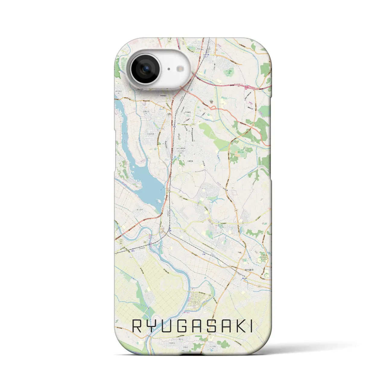 【龍ケ崎（茨城県）】地図柄iPhoneケース（バックカバータイプ）