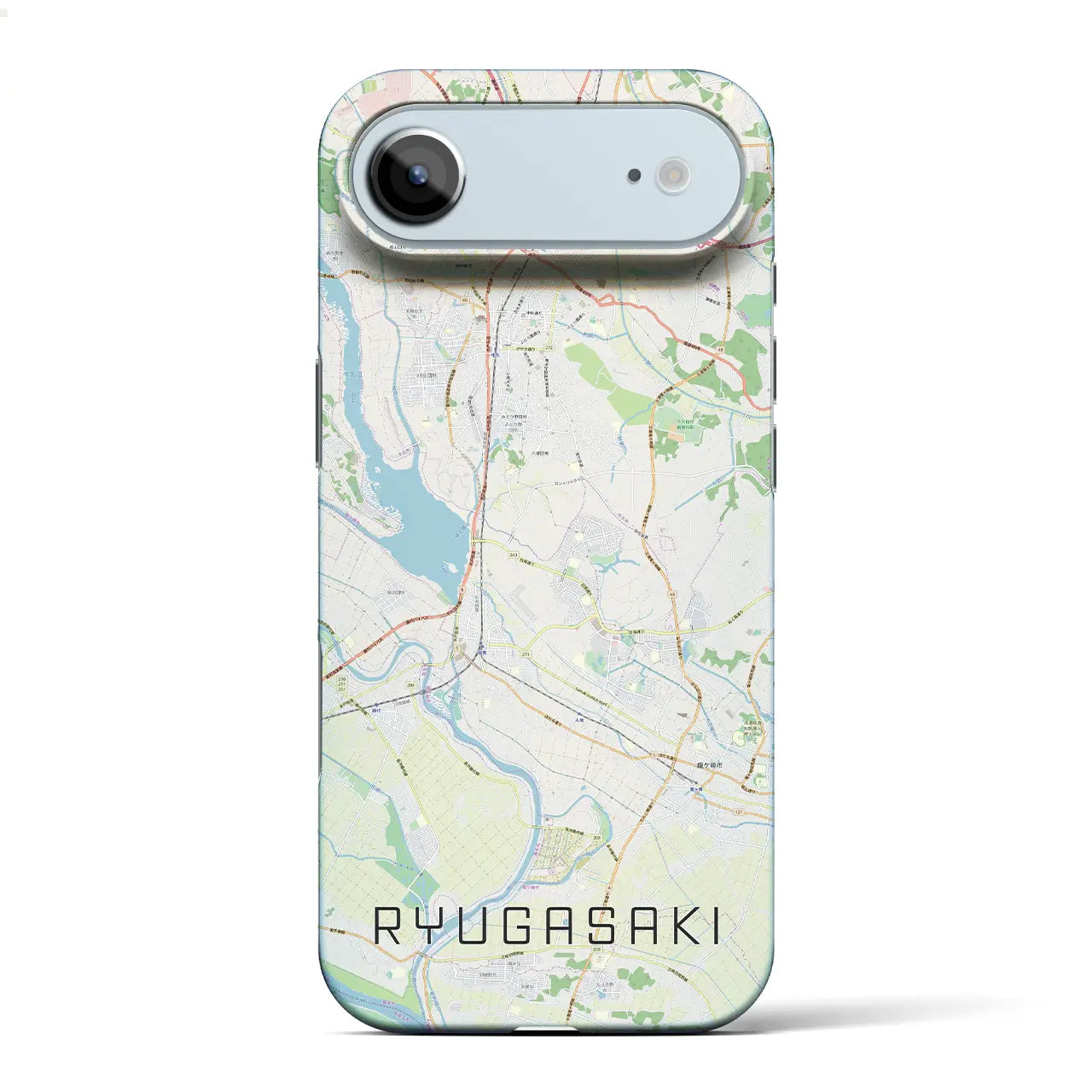 【龍ケ崎（茨城県）】地図柄iPhoneケース（バックカバータイプ）