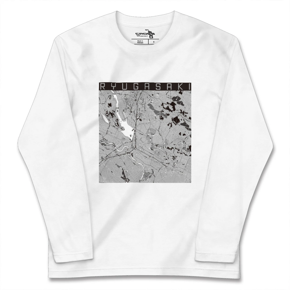 【龍ケ崎(茨城県)】地図柄ロングスリーブTシャツ