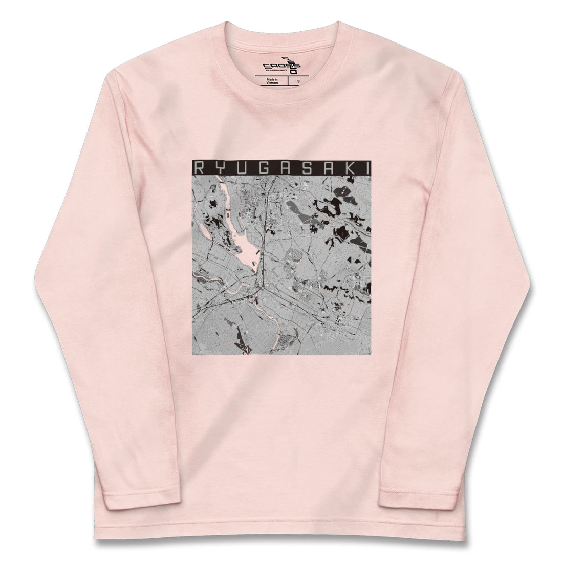 【龍ケ崎(茨城県)】地図柄ロングスリーブTシャツ