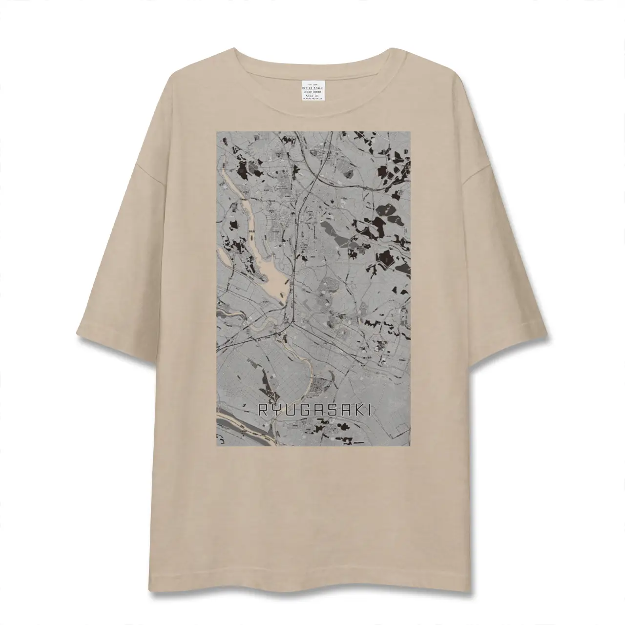 【龍ケ崎（茨城県）】地図柄ビッグシルエットTシャツ