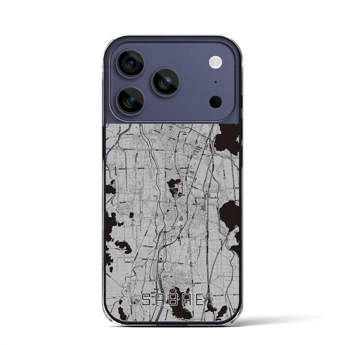 【鯖江(福井県)】地図柄iPhoneケース(クリアタイプ)モノトーン・iPhone 17 Pro Max 用